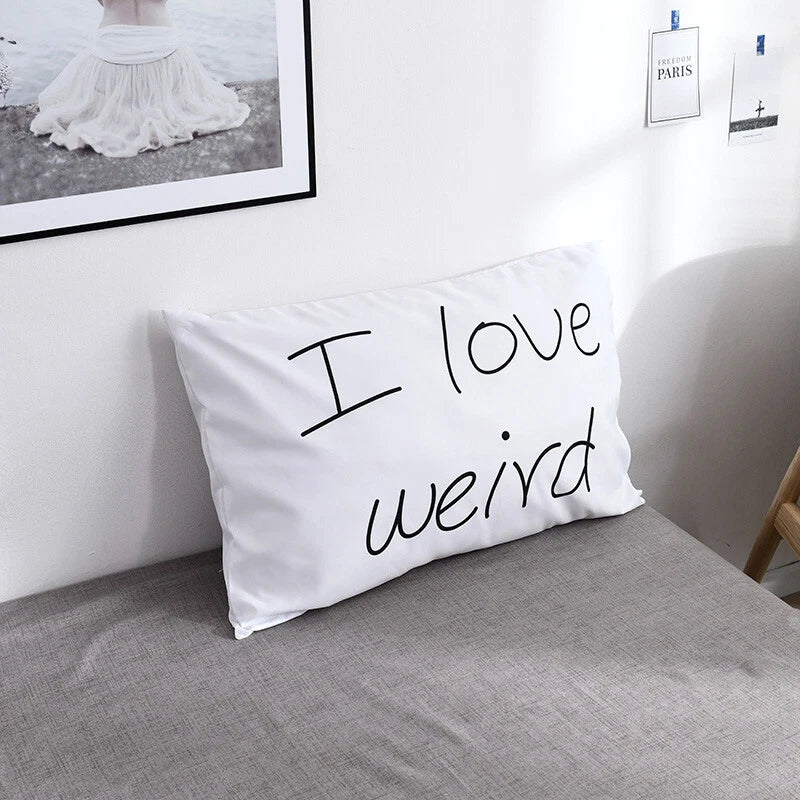 White Cushion Cover Letter Printed Pilow Case 2Pcs Pillowcase Bedroom Throw Sofa