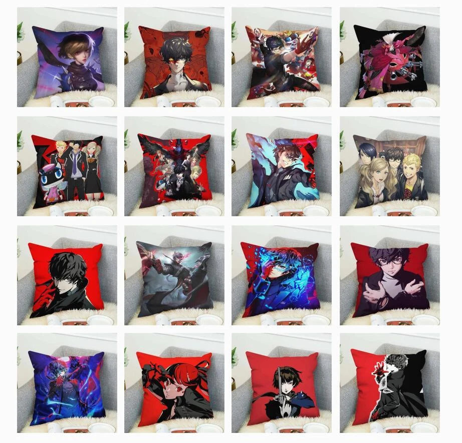 Anime Cartoon Persona 5 Print Cushion Cover Sofa Home Decor Pillowcase
