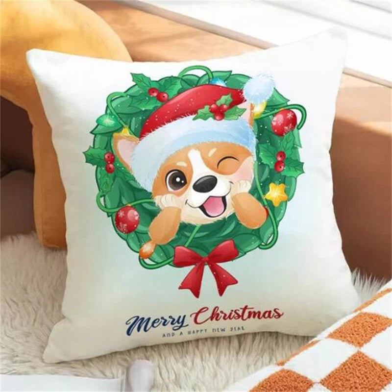 Cartoon Dog Pillowcases for Cushion Cover Car Decoration Sofa Cushion Fall Decor