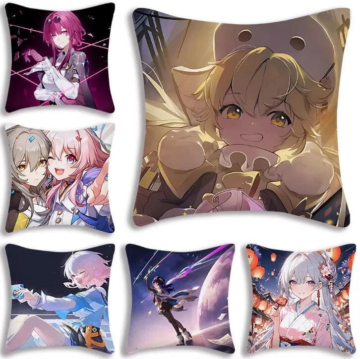 Star Rail Anime Pillow Cover Cartoon Sofa Decorative Home Printing Cushion Cover