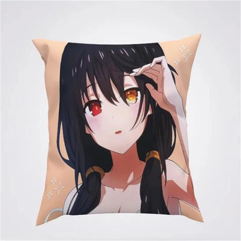 Anime Cartoon Tokisaki Kurumi Print Cushion Cover Sofa Home Decor Pillowcase