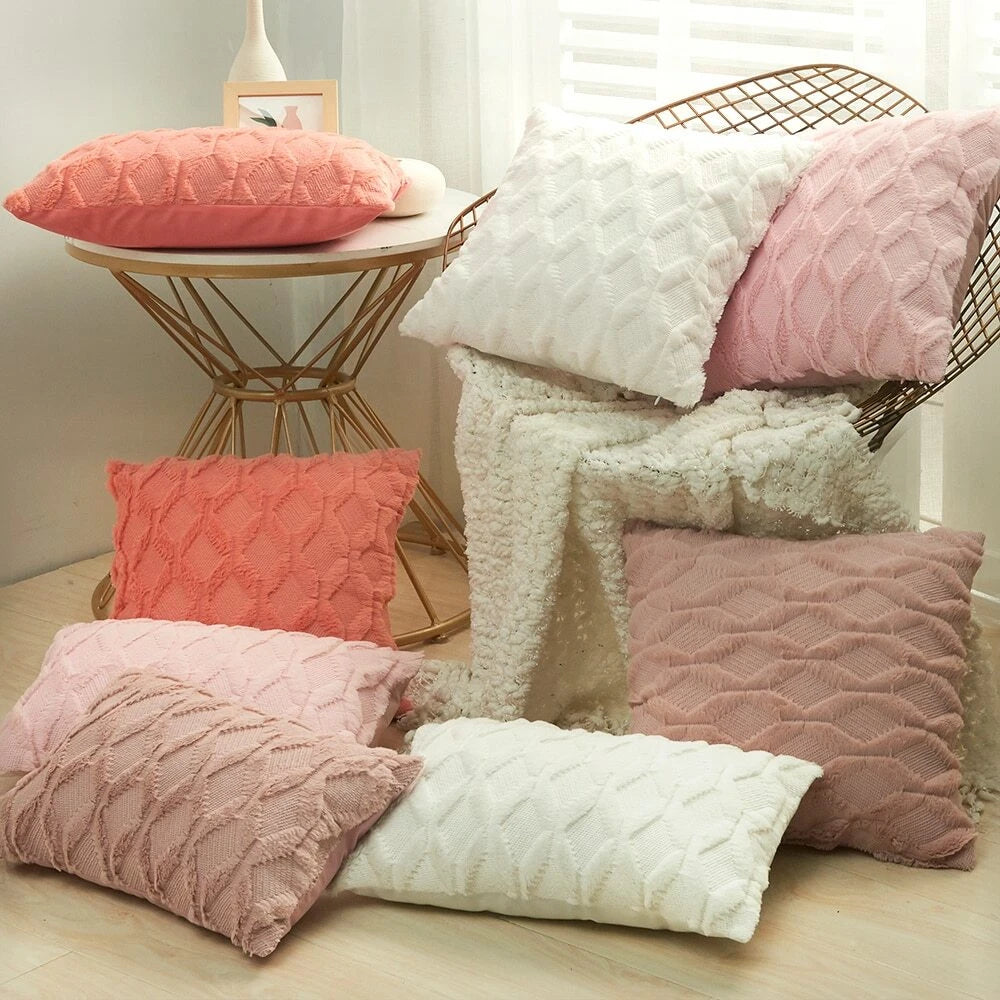 Throw Pillow Cushion Cover Decor Fur Remove Sofa Plush Case Home Fluffy Soft Bed