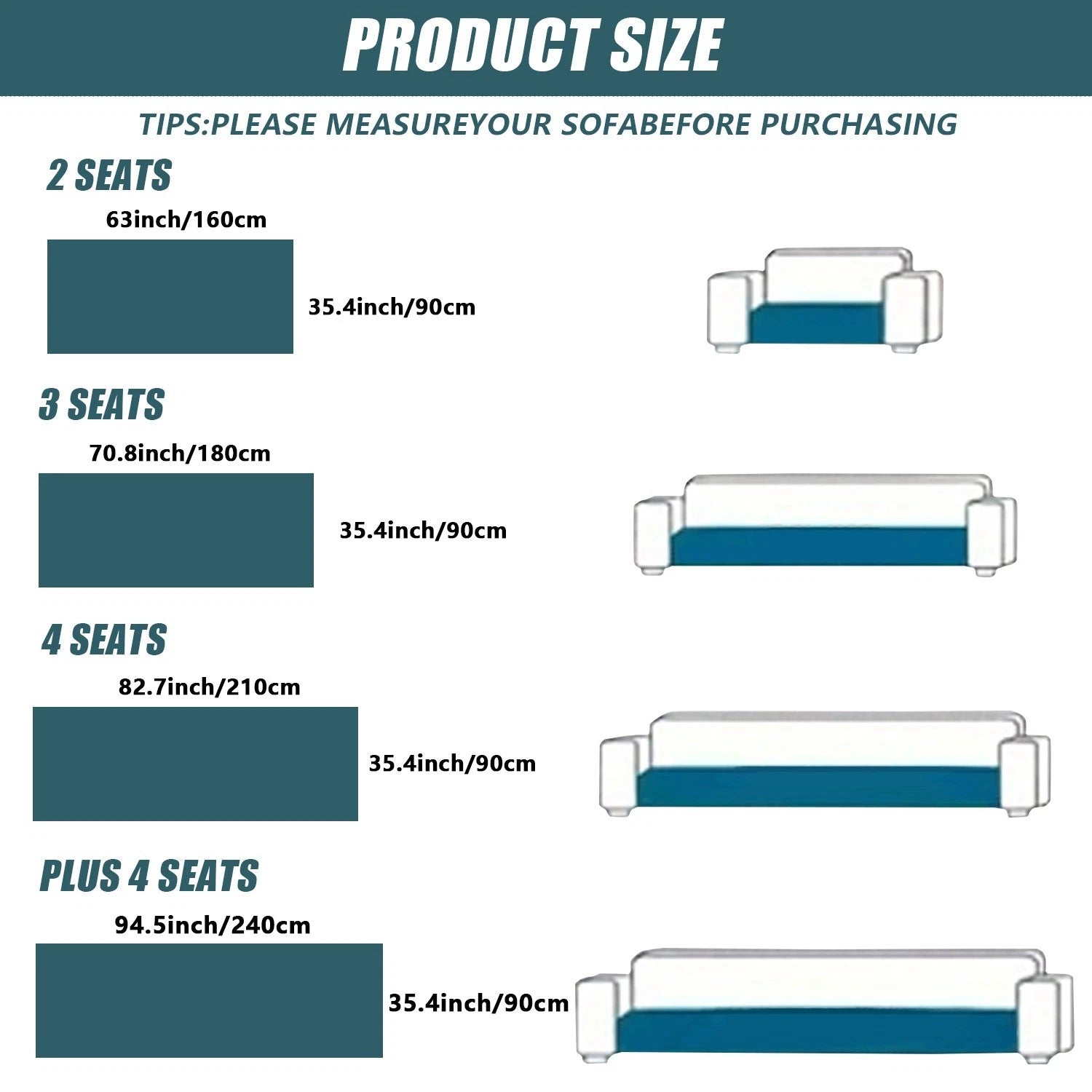 Washable sofa cover, pillowcase, anti-slip decoration for sofa seat cushion