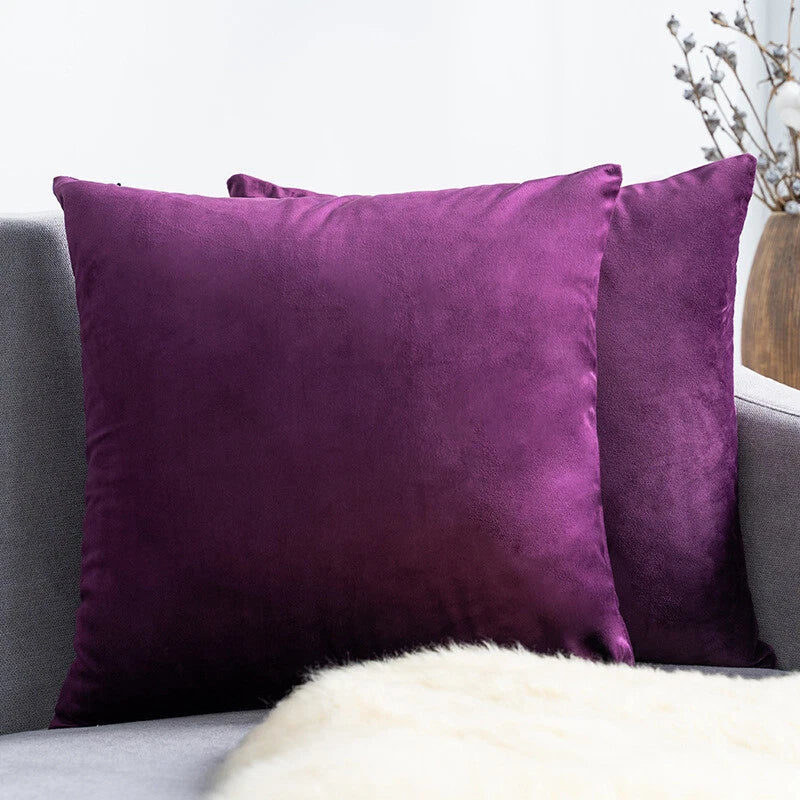 UK 16" 18" 20" 22" 24" Velvet Cushion Cover Pillow Case Home Sofa Bed Decor