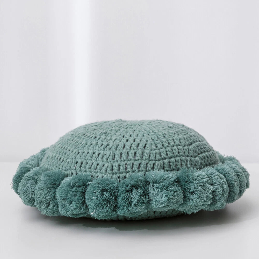 Round Knitted Waist Pillow Throw Sofa Car Office Chair Cushion Pillows Pad Decor