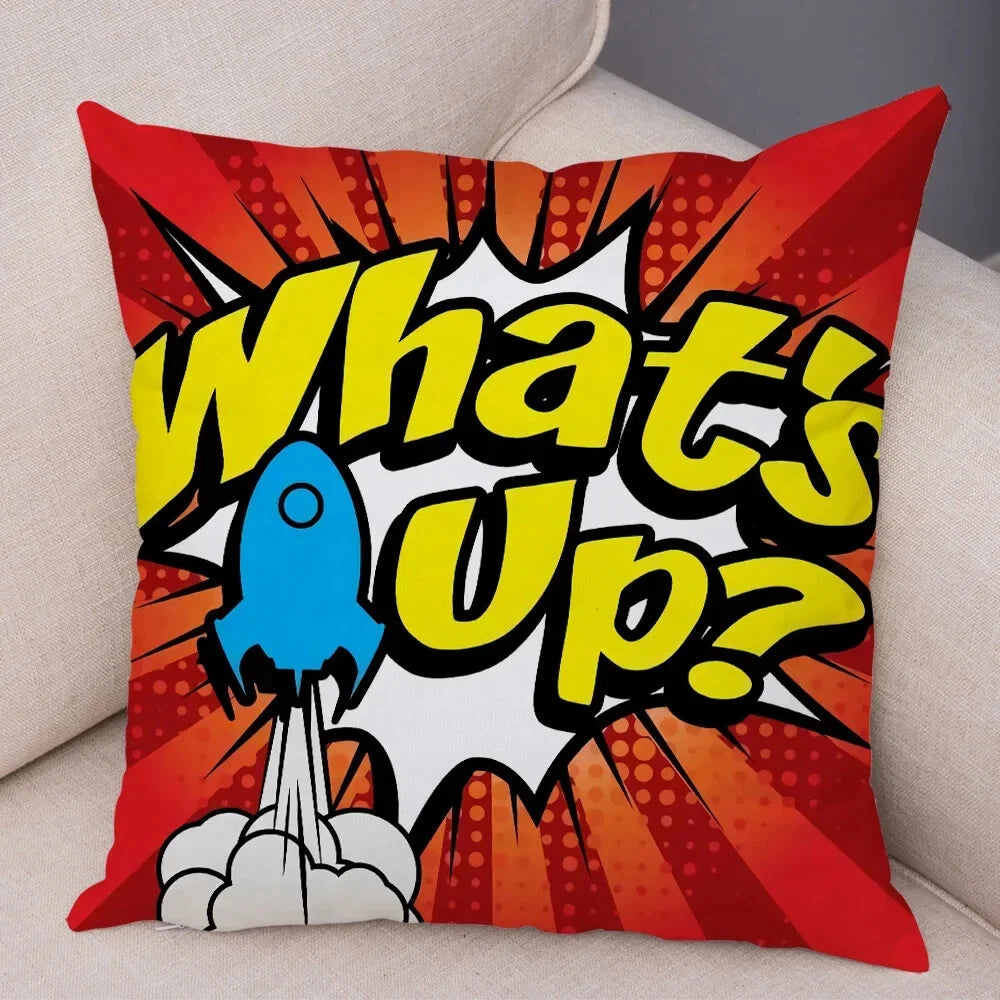 Pop Art Cushion Cover Polyester Cotton Pillowcase Sofa Chair Bed Pillow Cover