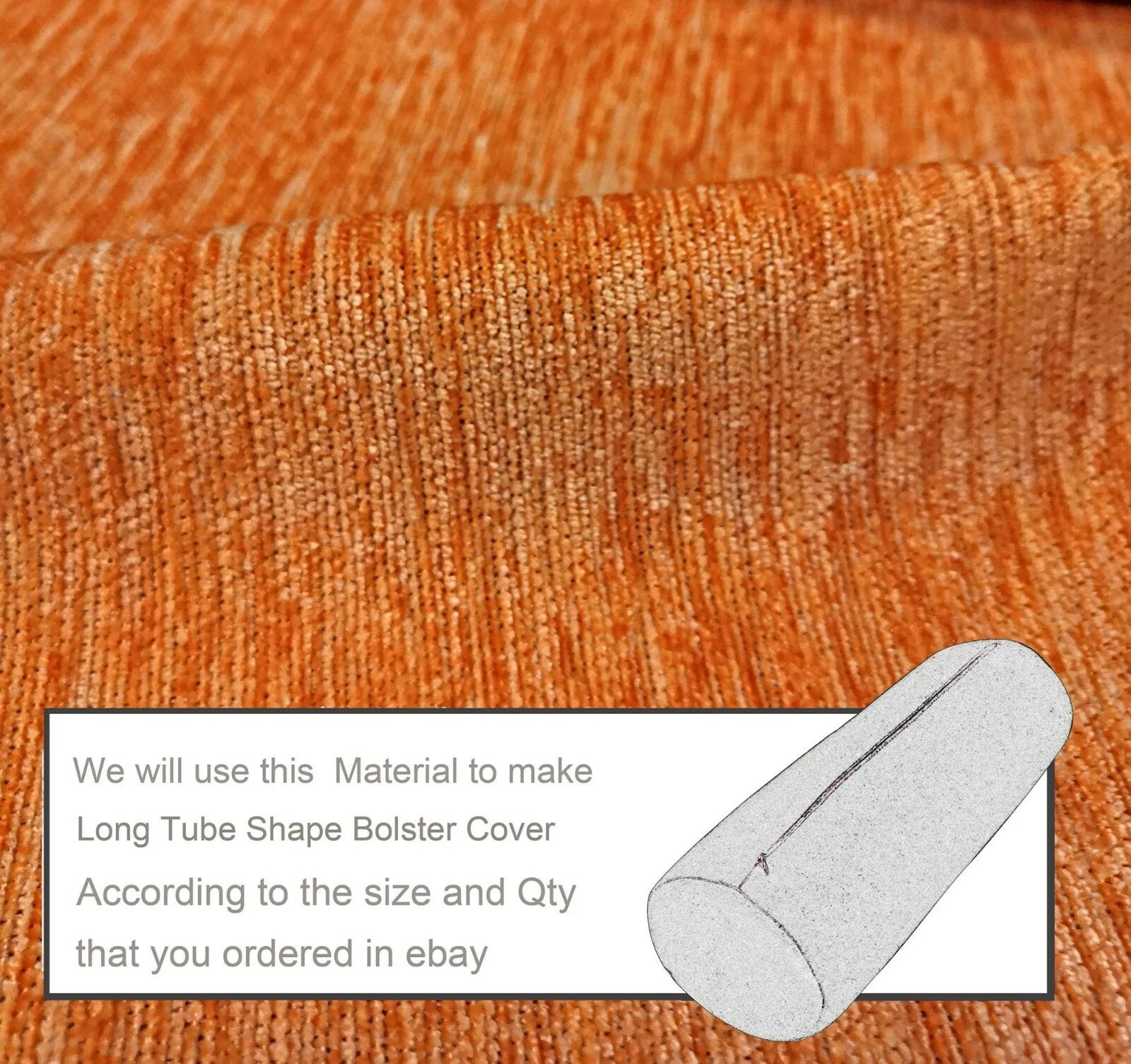 Wn06 Orange Chenille  Sofa Seat Patio Bench Box Cushion Bolster Cover/Runner