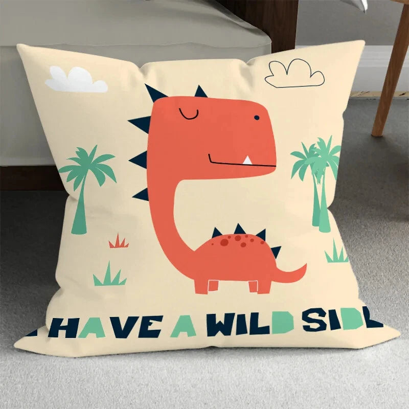 Home Room Gift Sofa Bed Chair Pillowcase Cartoon Dinosaur Pillowcase Cute