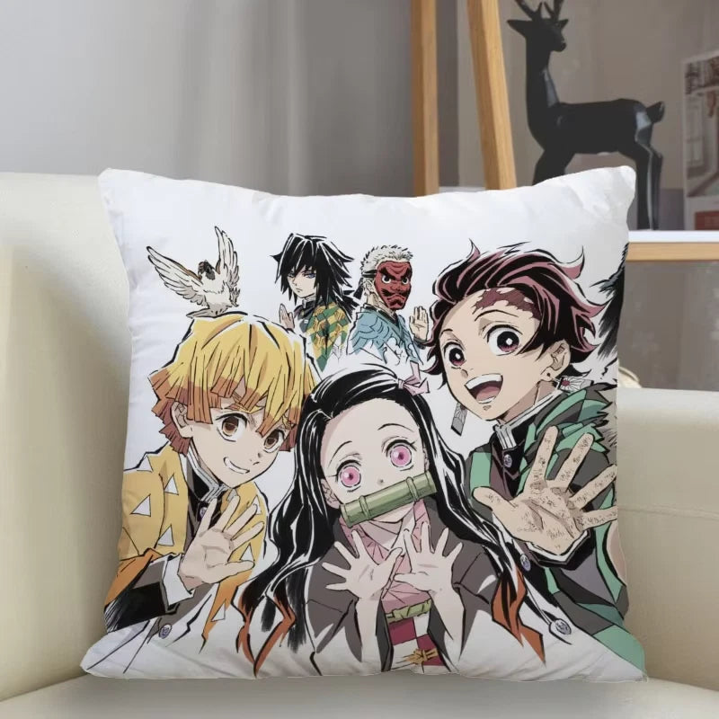 45X45Cm Polyester Demon Slayer Pillowcase Sofa Decoration Cushion Cover Home Dec