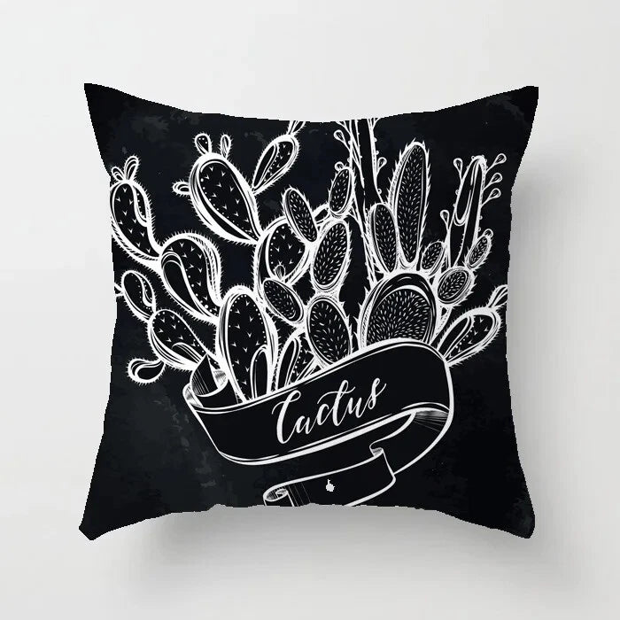 Cactus Succulent Plants Pillowcase Decor Sofa Cushion Case Bed Pillow Cover