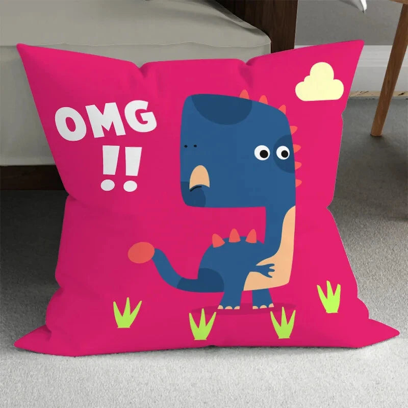 Home Room Gift Sofa Bed Chair Pillowcase Cartoon Dinosaur Pillowcase Cute