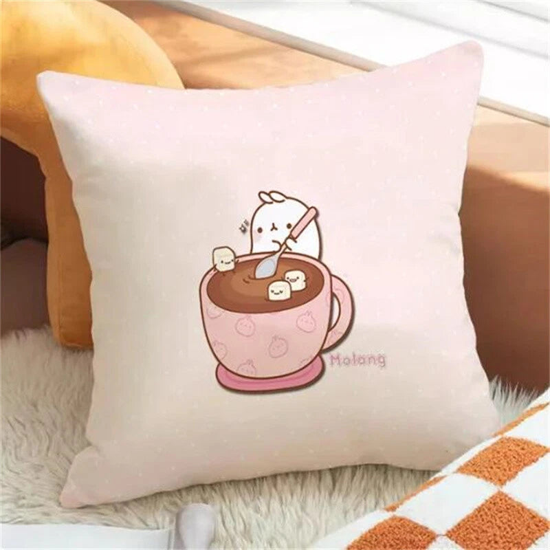 Molang Pillowcases for Cushion Cover Sofa Cushions Fall Car Decoration Anime