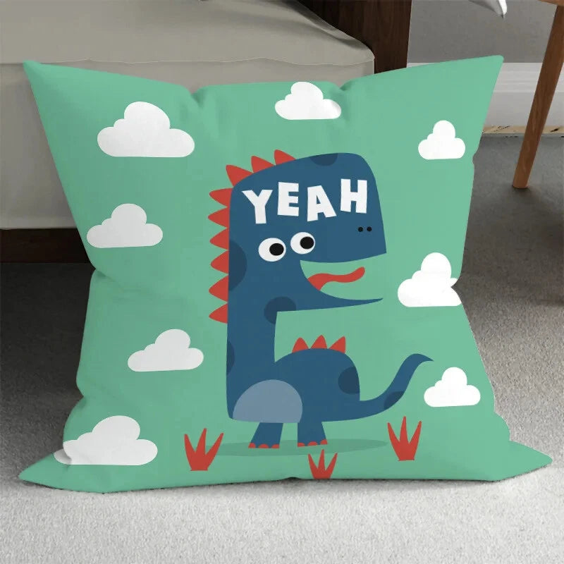 Home Room Gift Sofa Bed Chair Pillowcase Cartoon Dinosaur Pillowcase Cute