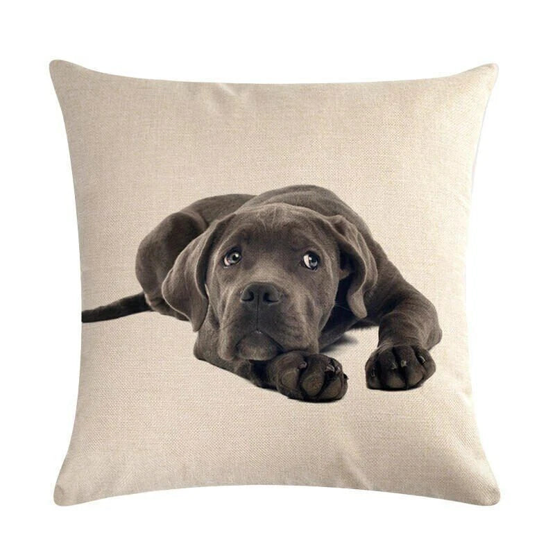 Dog Pattern Throw Pillow Cushion Cover  Home Sofa Bed Decorative