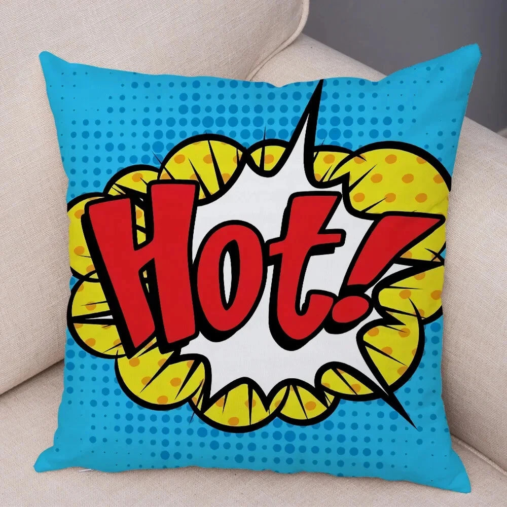 Pop Art Cushion Cover Polyester Cotton Pillowcase Sofa Chair Bed Pillow Cover