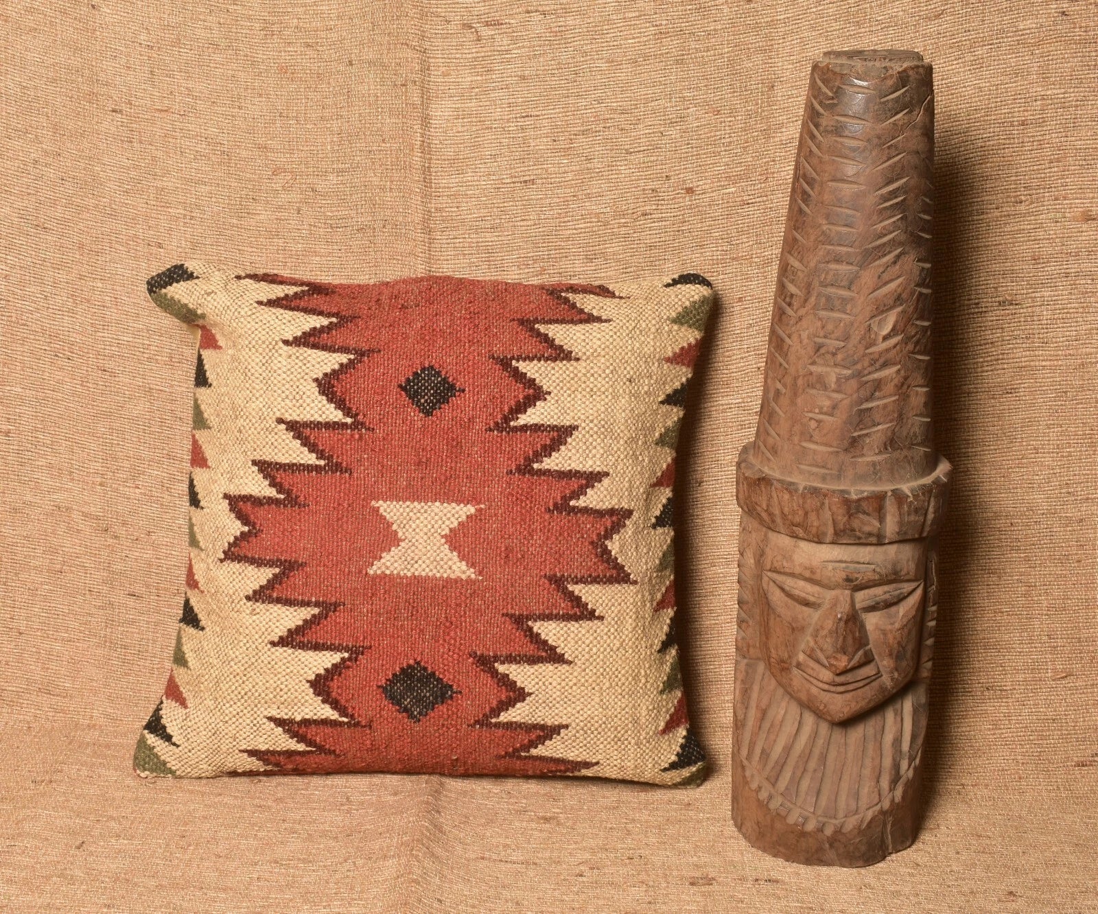 Multi Color Jute Wool Kilim Cushion Cover 3 Pcs Lot Sofa Pillow Cover 45 Cm