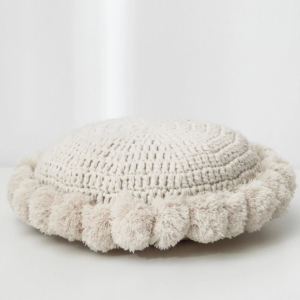 Round Knitted Waist Pillow Throw Sofa Car Office Chair Cushion Pillows Pad Decor