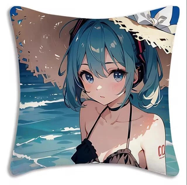 Kawaii Mikus Pillow Covers Cartoon Sofa Decor Home Printing Cute Cushion Cover