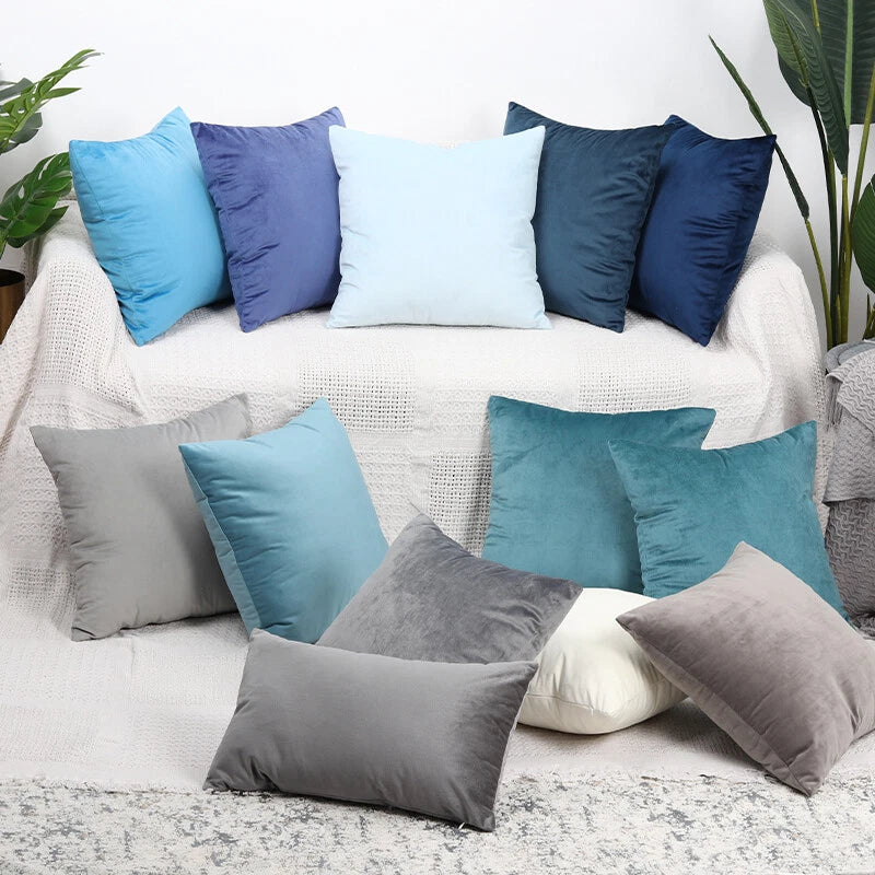 UK 16" 18" 20" 22" 24" Velvet Cushion Cover Pillow Case Home Sofa Bed Decor
