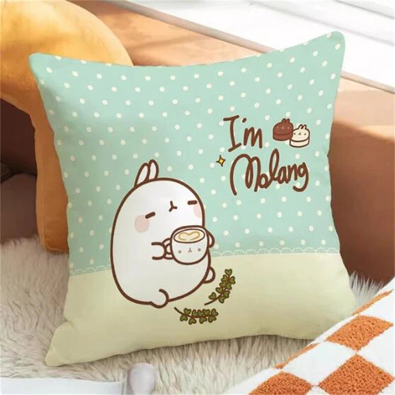 Molang Pillowcases for Cushion Cover Sofa Cushions Fall Car Decoration Anime