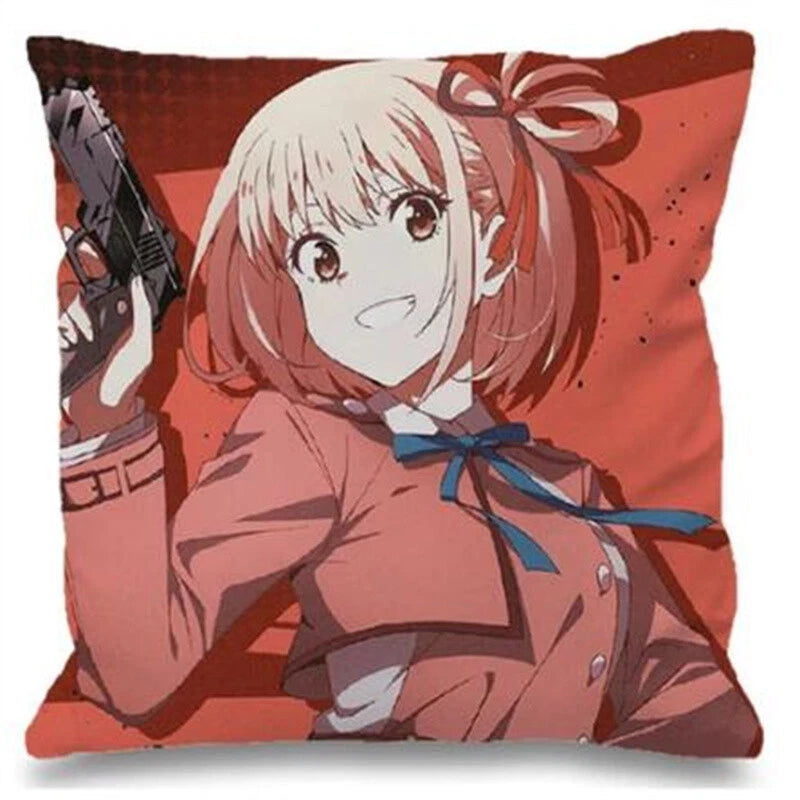 Decorative Cushions for Sofa Cover for Lycoris Recoil Bedroom Bed Pillowcase