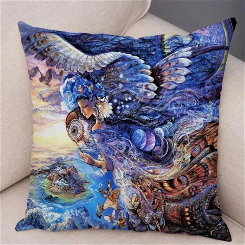 Forest Elf Cushion Cover Decor Colorful Fantasy Pillow Case for Sofa Car Room