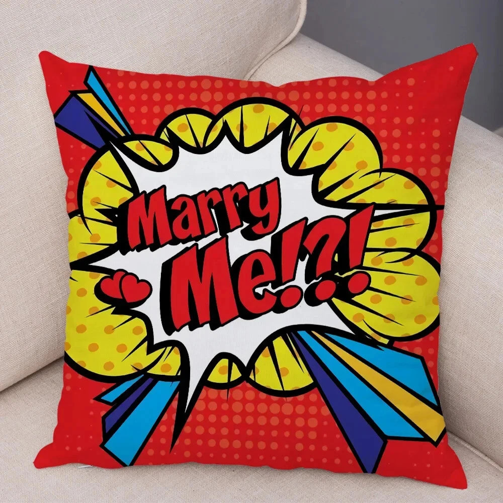 Pop Art Cushion Cover Polyester Cotton Pillowcase Sofa Chair Bed Pillow Cover
