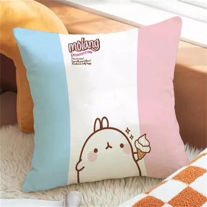 Molang Pillowcases for Cushion Cover Sofa Cushions Fall Car Decoration Anime