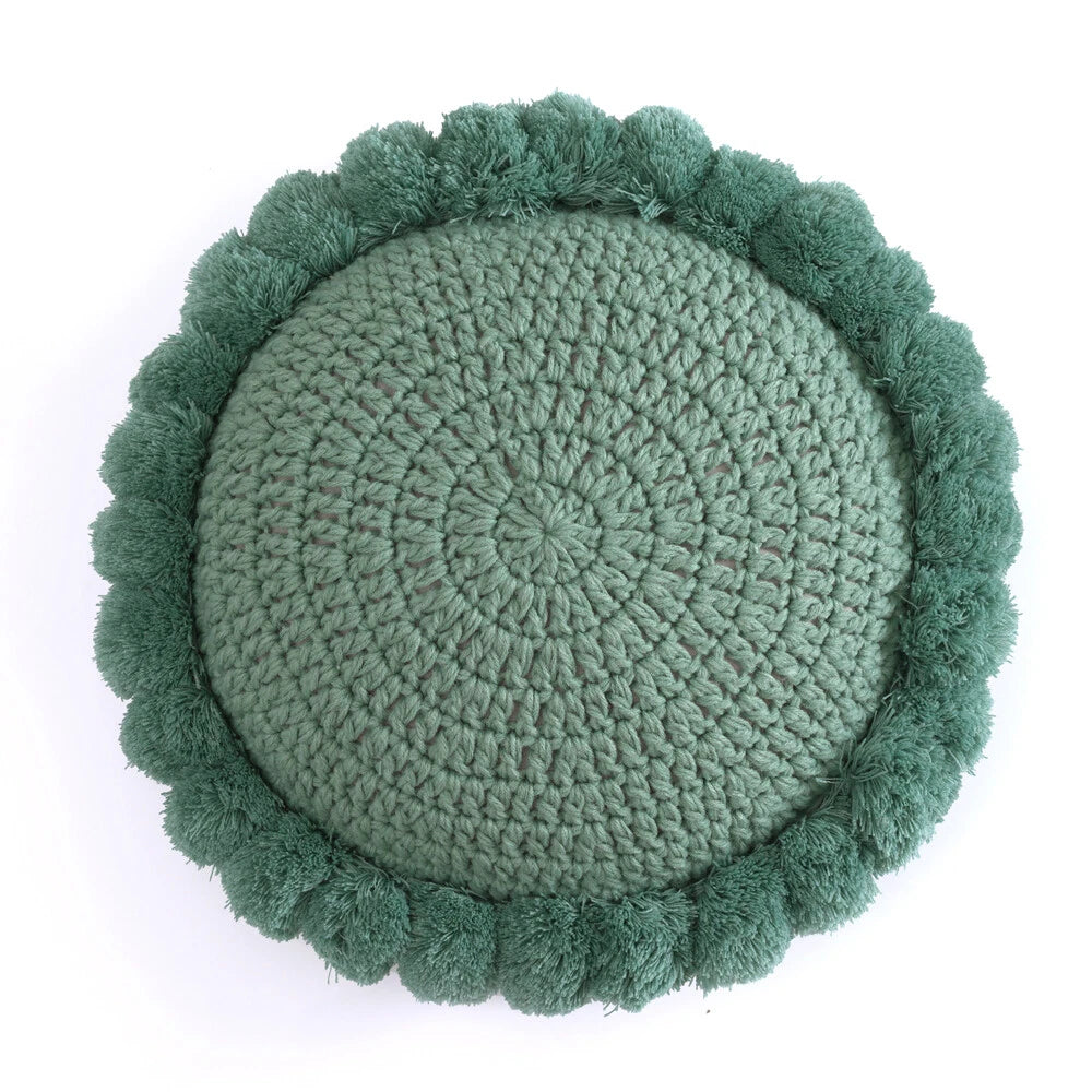 Round Knitted Waist Pillow Throw Sofa Car Office Chair Cushion Pillows Pad Decor