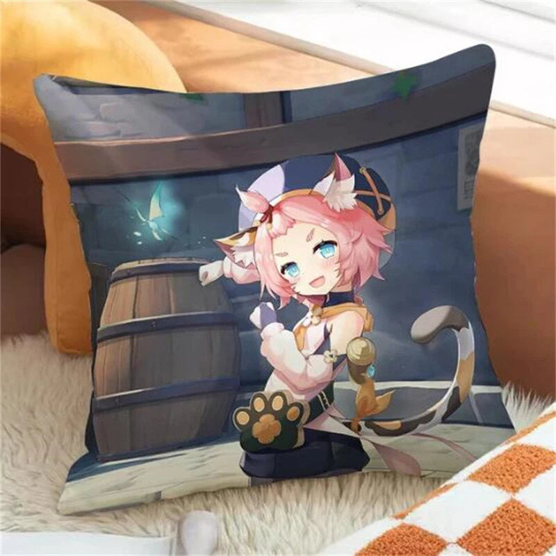 Genshin Impact Pillowcase Throw Pillow Cushion Cover Home Car Decoration Sofa