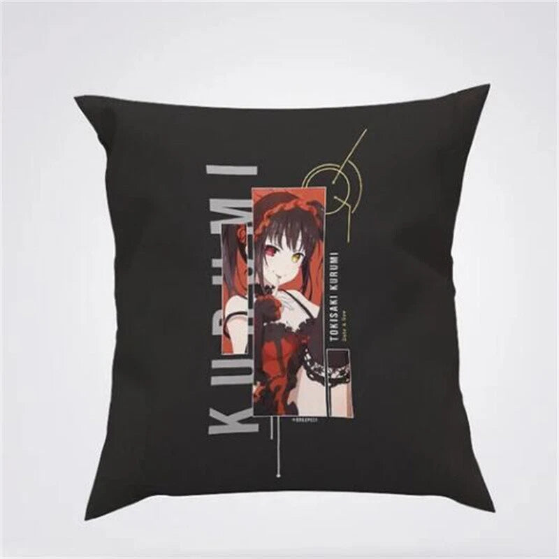 Anime Cartoon Tokisaki Kurumi Print Cushion Cover Sofa Home Decor Pillowcase