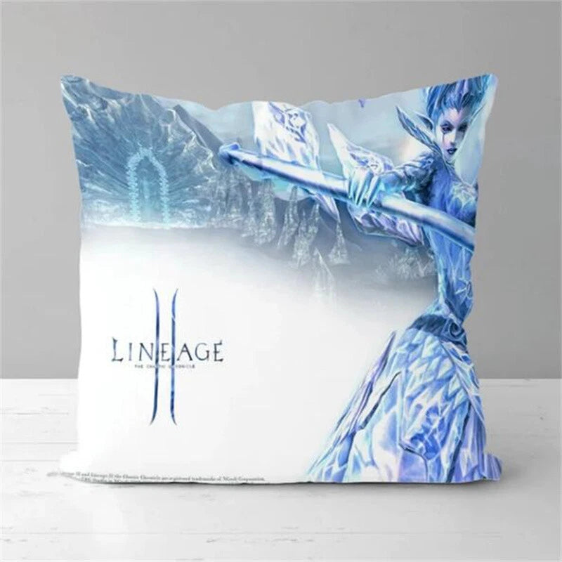 Short Plush Sofa Decor Print Pillow Covers Lineage2 Pillowcases Cushion Cover