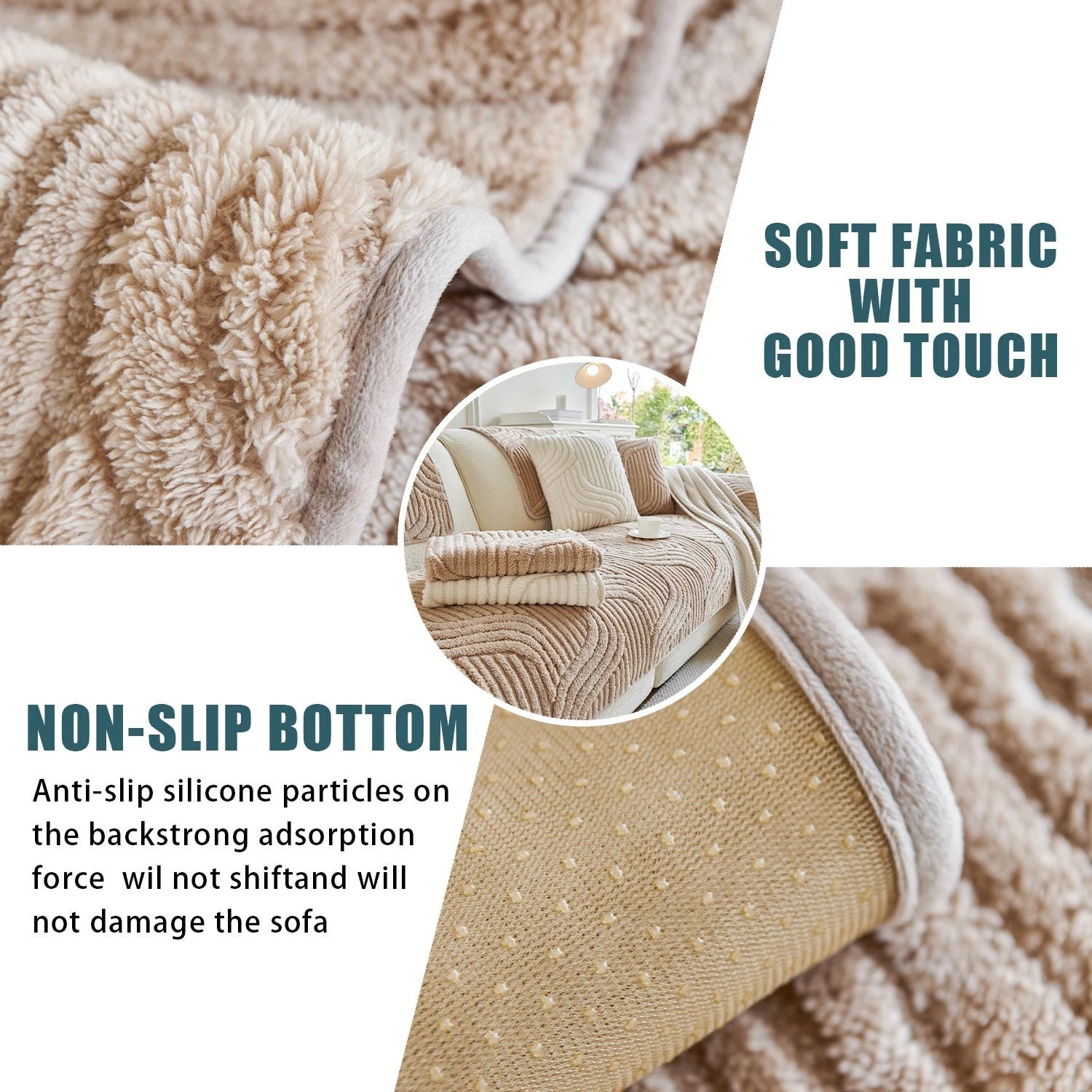 Washable sofa cover, pillowcase, anti-slip decoration for sofa seat cushion