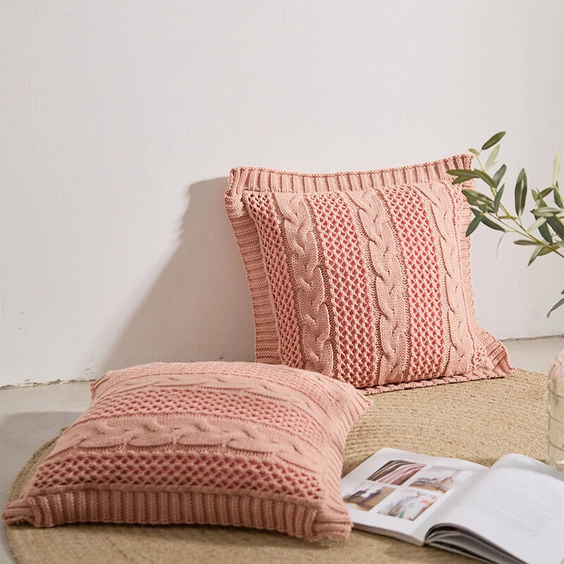 45*45cm Square Knitted Pillowcase Throw Waist Cushion Covers Sofa Bed Home Decor