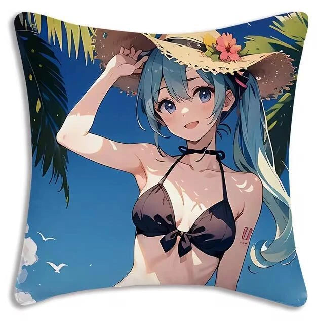 Kawaii Mikus Pillow Covers Cartoon Sofa Decor Home Printing Cute Cushion Cover