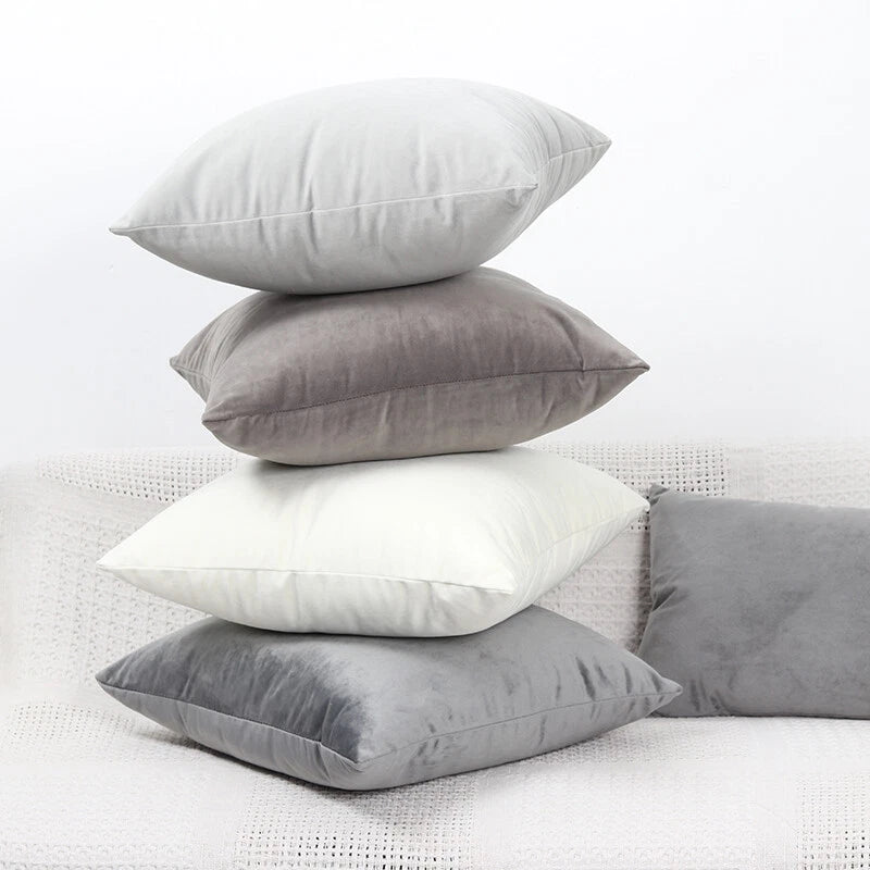 UK 16" 18" 20" 22" 24" Velvet Cushion Cover Pillow Case Home Sofa Bed Decor