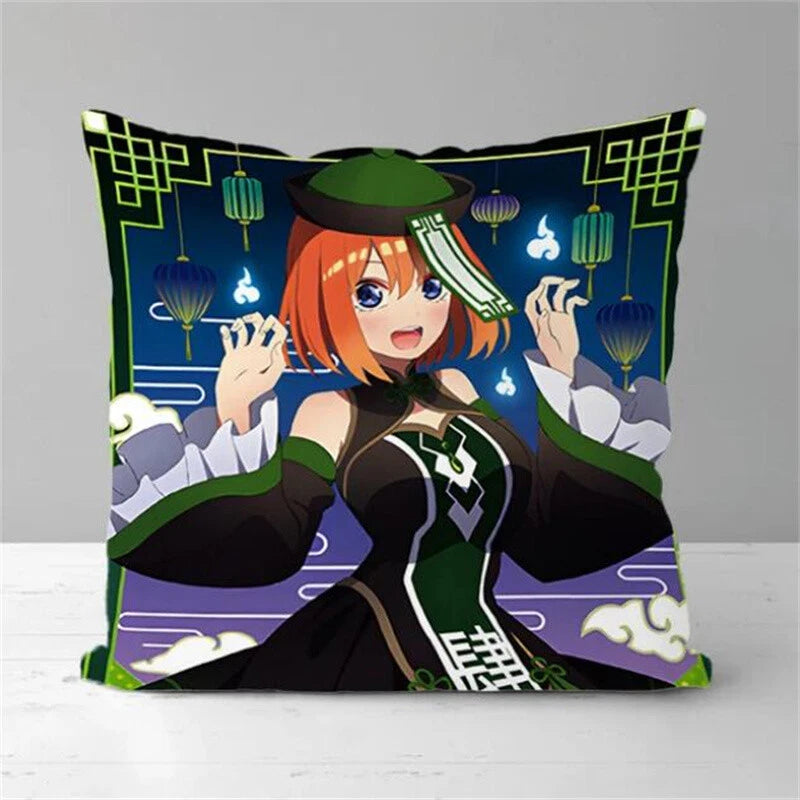 Anime Girl Pillow Covers Decor Sofa Print Quintuplets Short Plush Cushion Cover