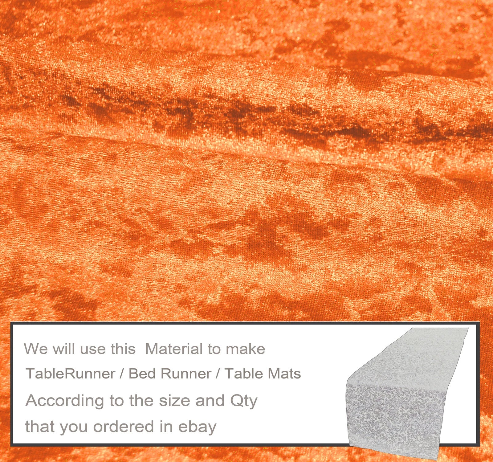 Mv100 Orange Crush Velvet Sofa Seat Patio Bench Box Cushion Bolster Cover/Runner