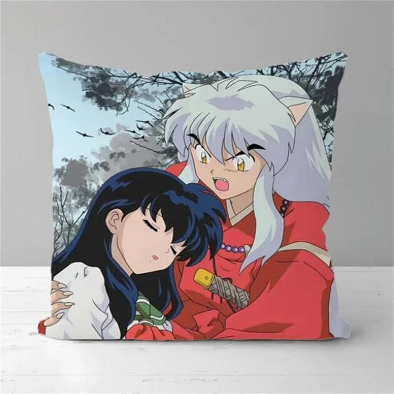 Throw Pillow Covers Decor Inuyasha Print Anime Pillowcase for Sofa Cushion Cover