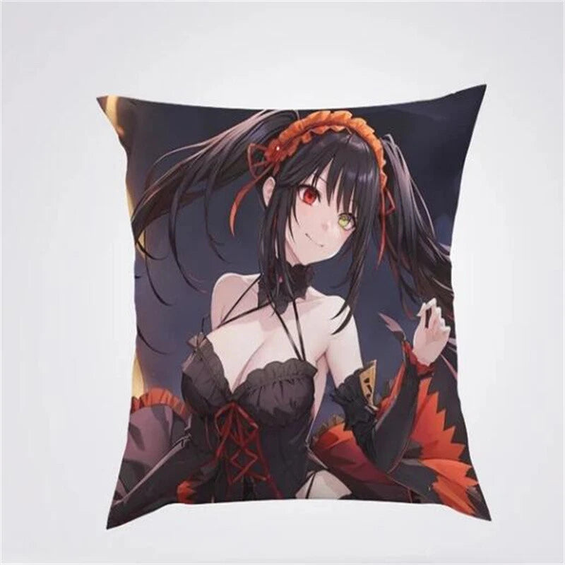 Anime Cartoon Tokisaki Kurumi Print Cushion Cover Sofa Home Decor Pillowcase