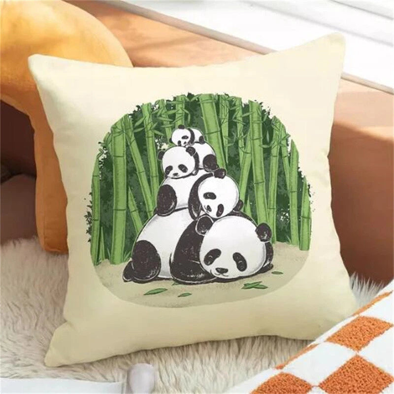 Panda Decorative Pillowcase Decor Cushion Cover Throw Pillows Sofa Anime