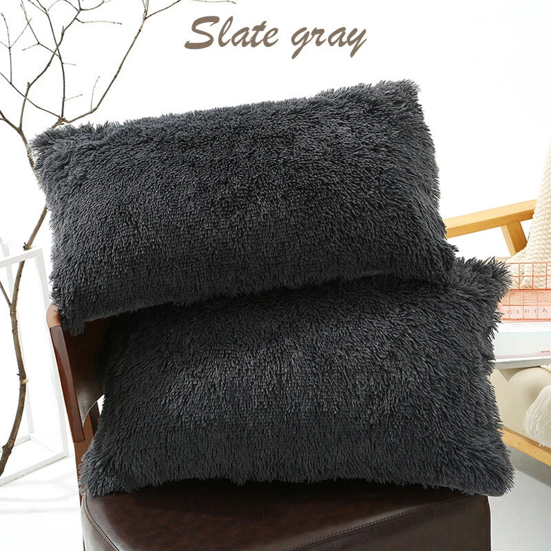 Long Fluffy Plush Throw Pillow Cases Shaggy Sofa Bed Cushion Cover 50x70cm