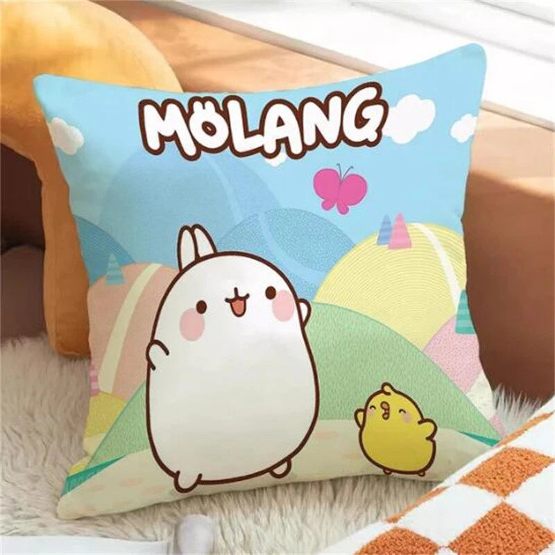 Molang Pillowcases for Cushion Cover Sofa Cushions Fall Car Decoration Anime