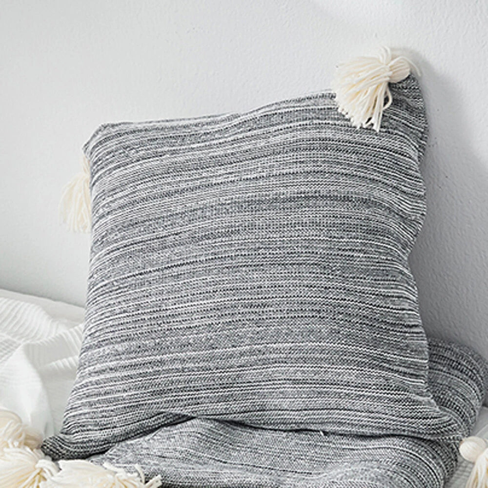 45cm Square Pillowcase Sofa Bed Waist Cushion Cover Tassel Pillow Case Decor 1pc