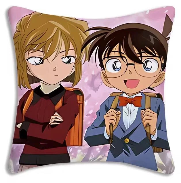 Anime Detective Pillow Covers Cartoon Sofa Decor Print Short Plush Cushion Cover