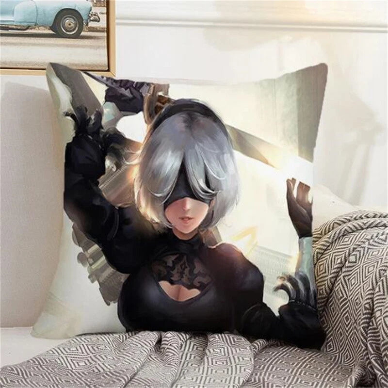 Nier Automata Pillowcases for Sofa Cushions Custom Decor Home Pillows Covers