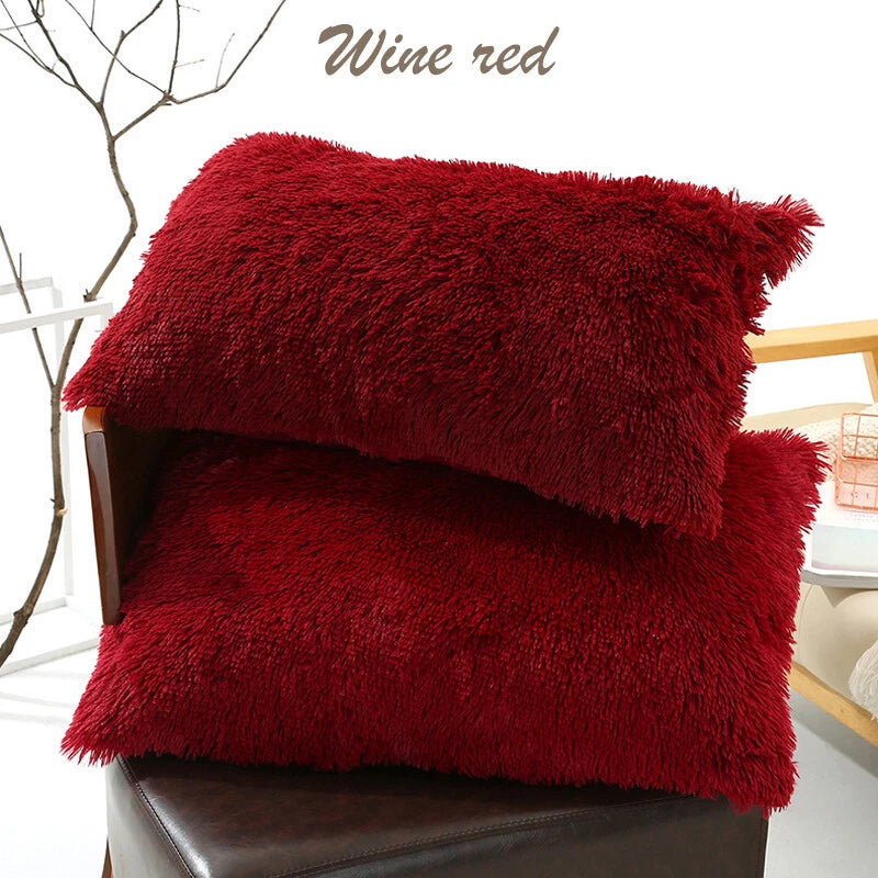 Long Fluffy Plush Throw Pillow Cases Shaggy Sofa Bed Cushion Cover 50x70cm