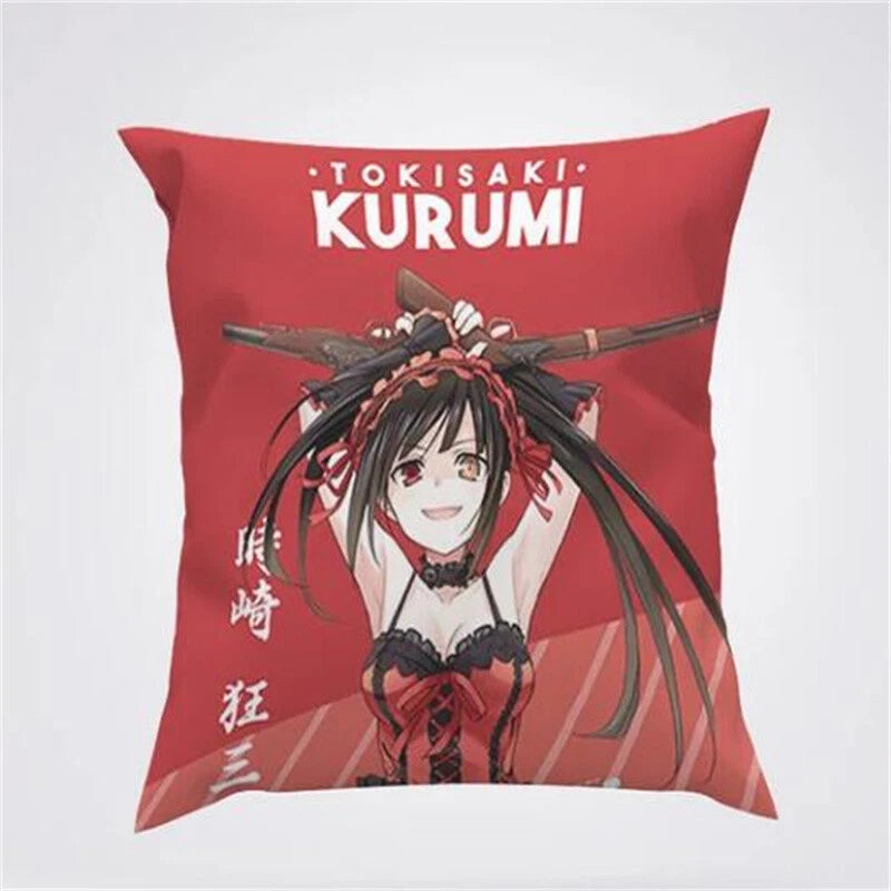 Anime Cartoon Tokisaki Kurumi Print Cushion Cover Sofa Home Decor Pillowcase