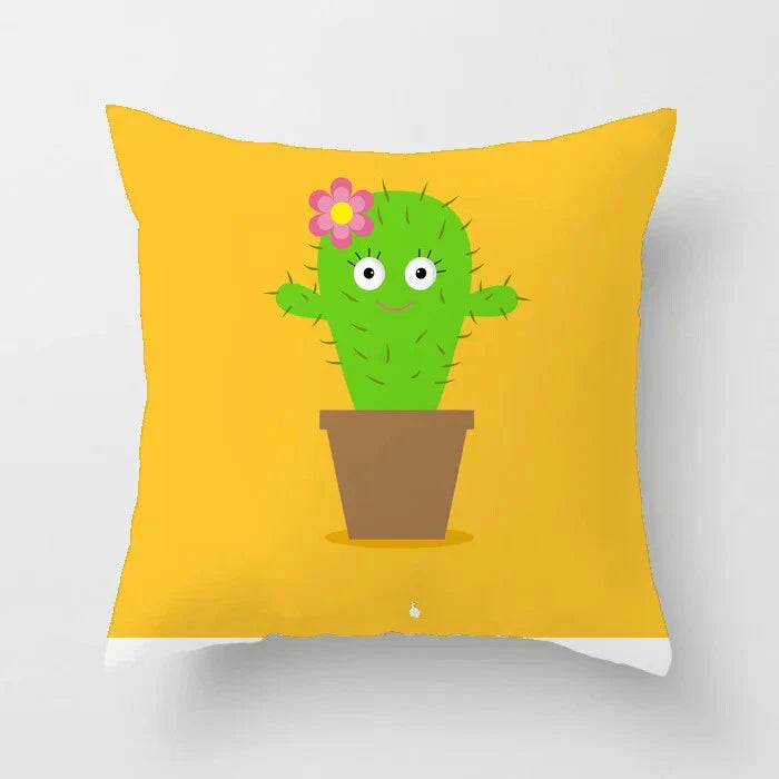 Cactus Succulent Plants Pillowcase Decor Sofa Cushion Case Bed Pillow Cover