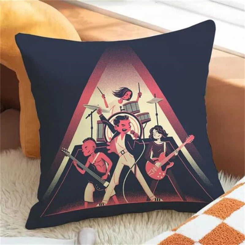 Band Throw Pillow Covers for Bed Cushion Cover Decor Pillowcases Sofa Cushions